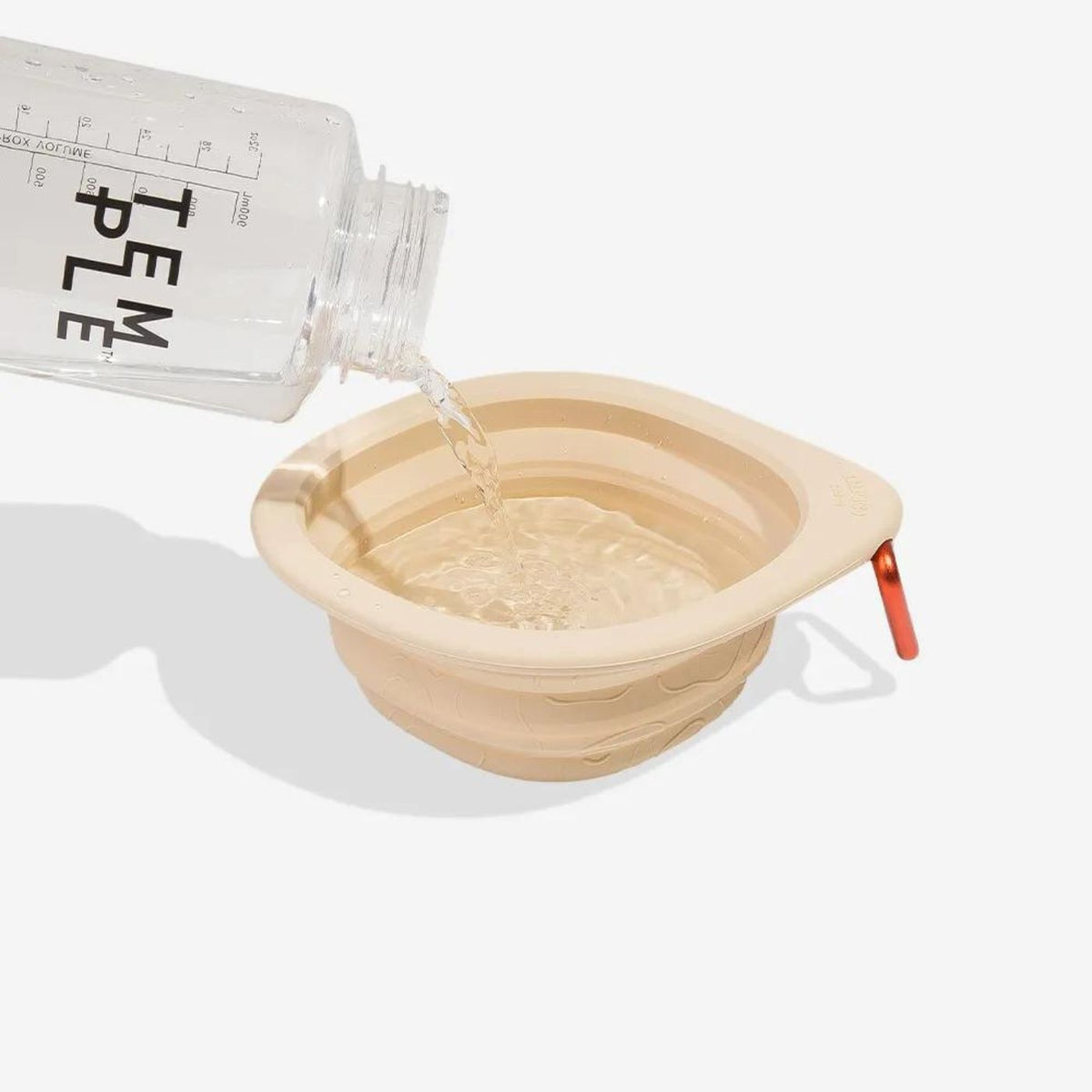 Zee.Dog Ciotola da Viaggio Pieghevole per Cani in Silicone Go Bowl Biscotti 600 ml Beige