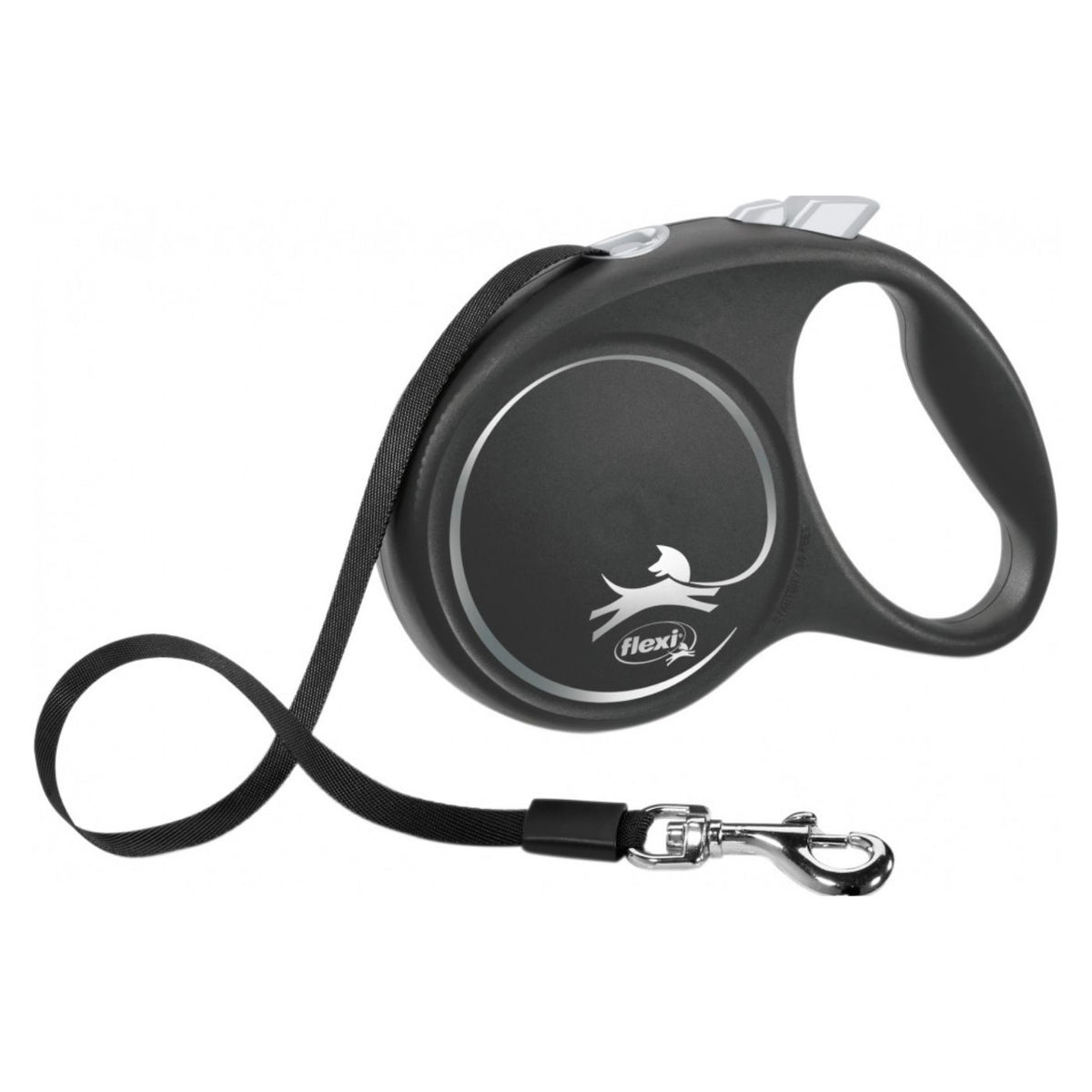 Flexi Guinzaglio per Cani in Fettuccia L 5 mt fino a 50 Kg Black Design
