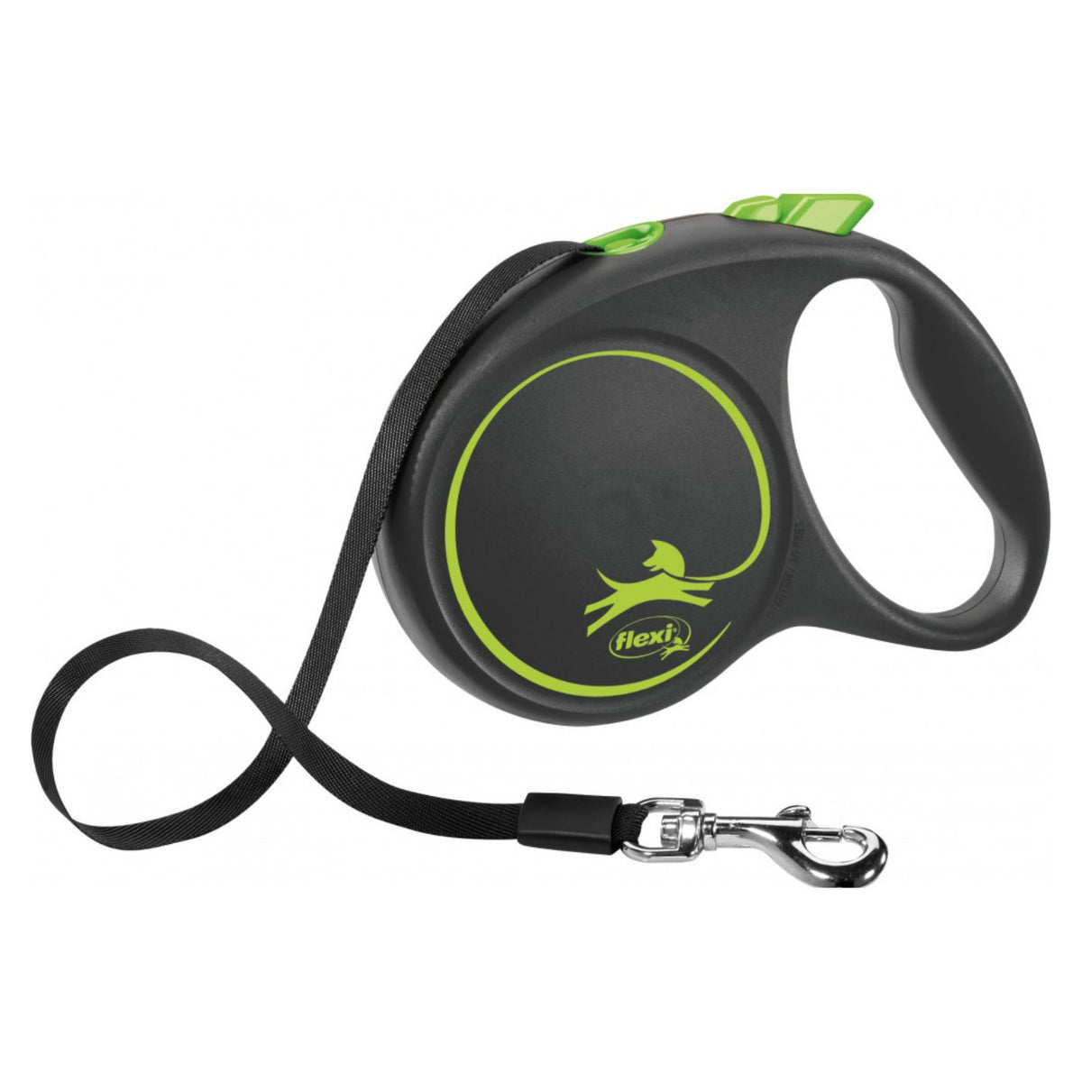 Flexi Guinzaglio per Cani in Fettuccia L 5 mt fino a 50 Kg Black Design
