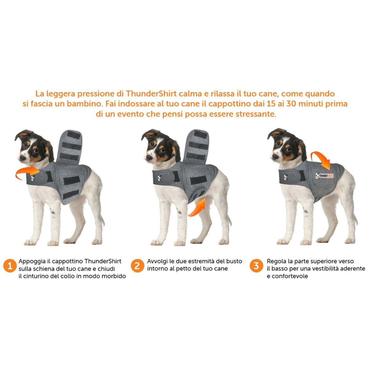 Thundershirt Dog Gilet Grigio per Cani