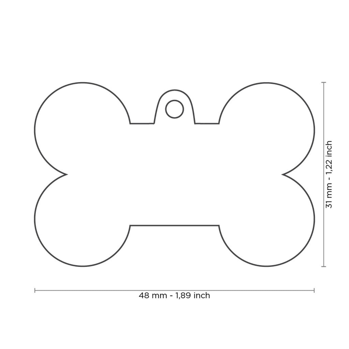 MyFamily Medaglietta per Cani Personalizzabile Osso Basic Ottone Cromato