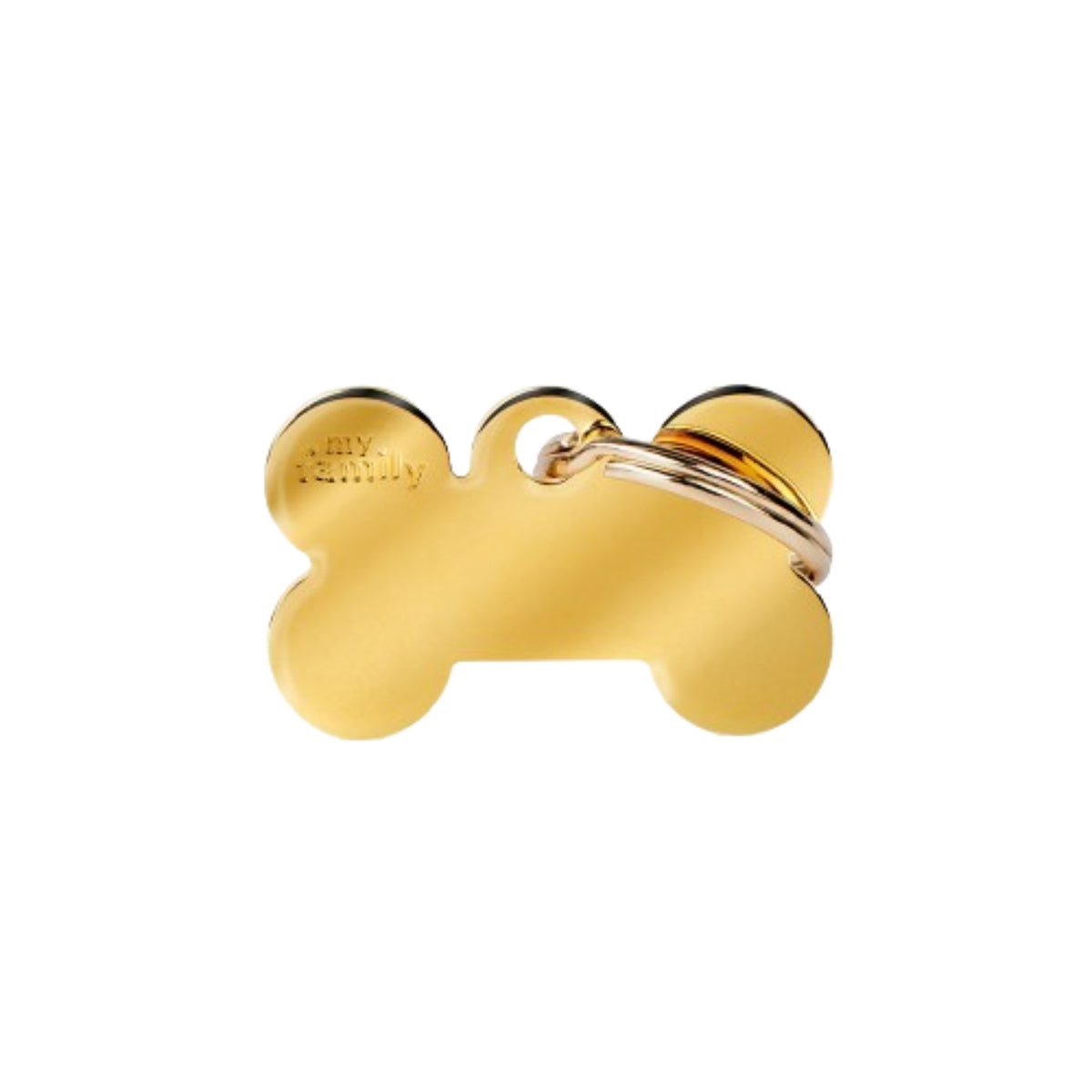 MyFamily Medaglietta per Cani Personalizzabile Osso Basic Ottone Dorato